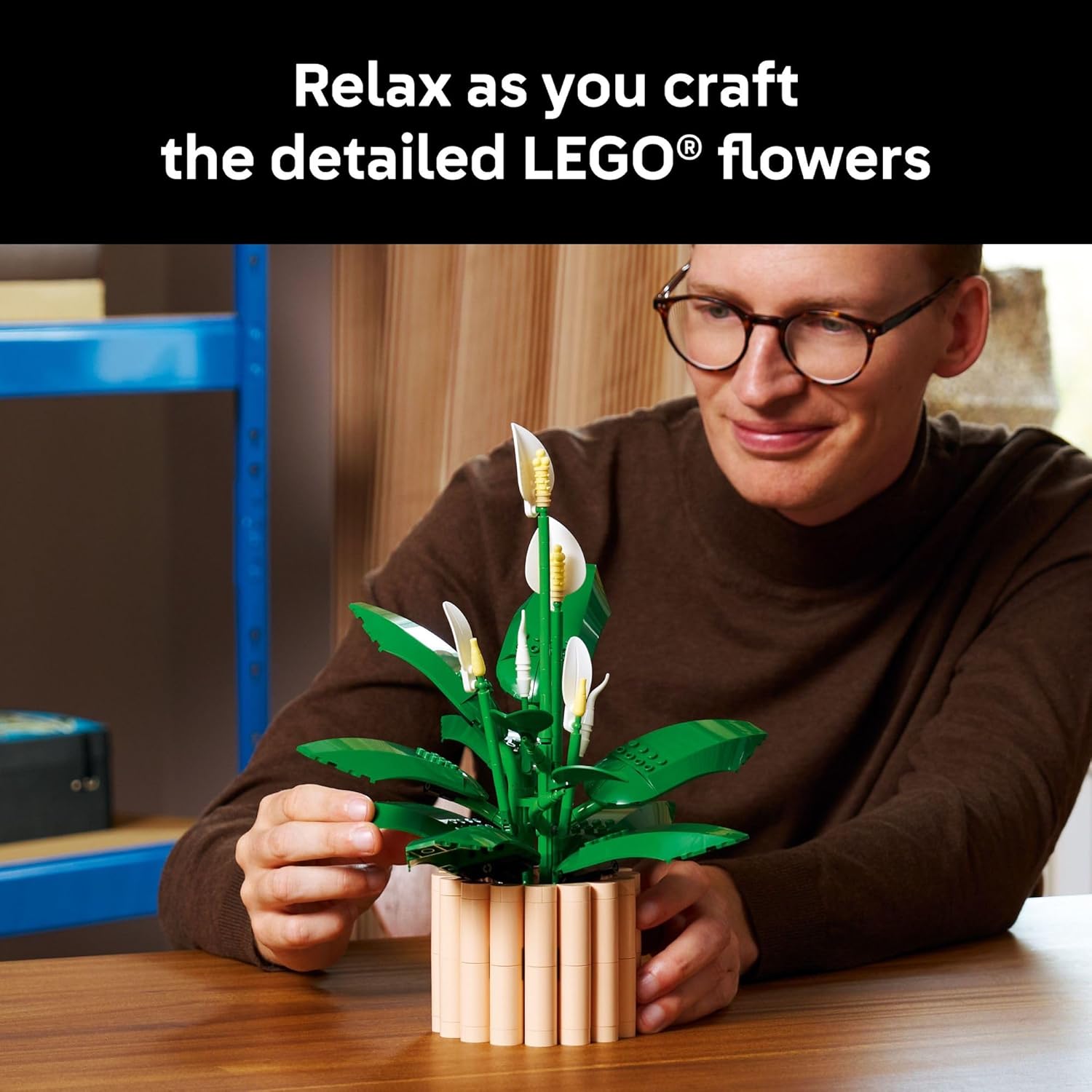 LEGO Botanicals Peace Lily Flower Building Set for Adults - DIY Bedroom, Book Shelf & Office Decor for Women & Men, Ages 18+ - Gift for Birthdays - Artificial Flowers Crafting Kit - 11504