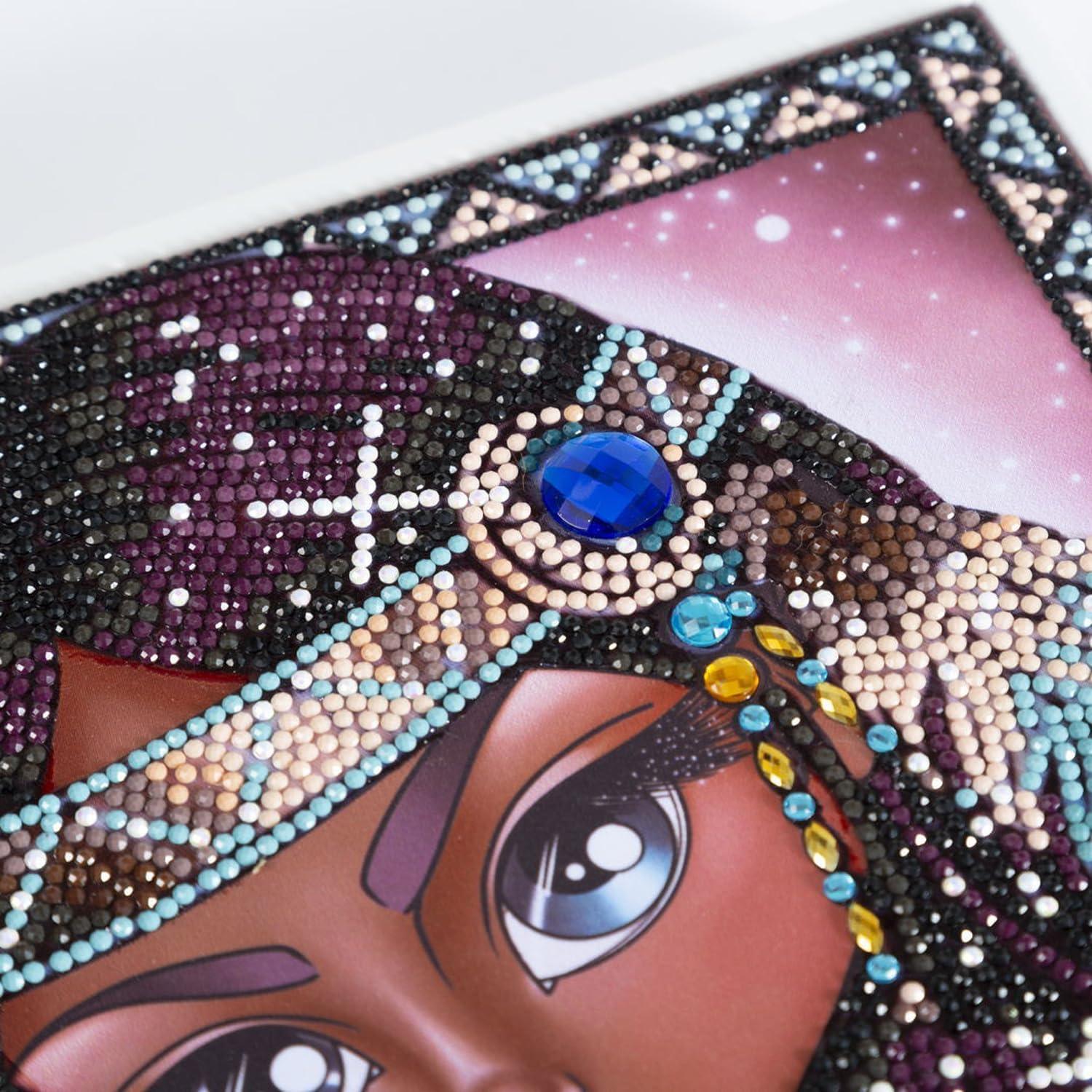 مجموعة فنية من الماس من سيمبلي دوتز 15.8 بوصة × 11.8 بوصة - فتاة هندية مع ذئب