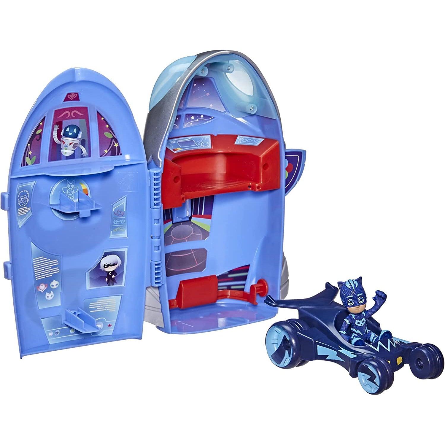 Hasbro PJ Masks 2-in-1 HQ Playset, Headquarters and Rocket Preschool Toy for Kids - BumbleToys - 5-7 Years, Action Figures, Avengers, Boys, Eagle Plus