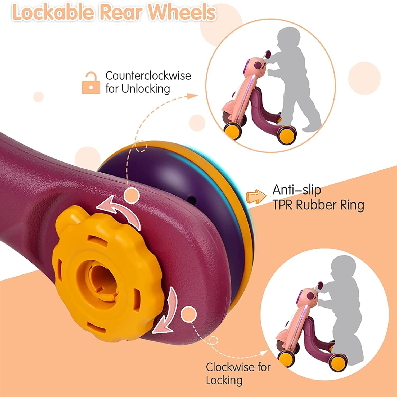 WISHKEY Plastic Multi Functional Baby Walker for Toddlers, 2-in-1 Baby Walkers with Fun Ball Game, Lights & Music, Walker for Kids for 1+ Years