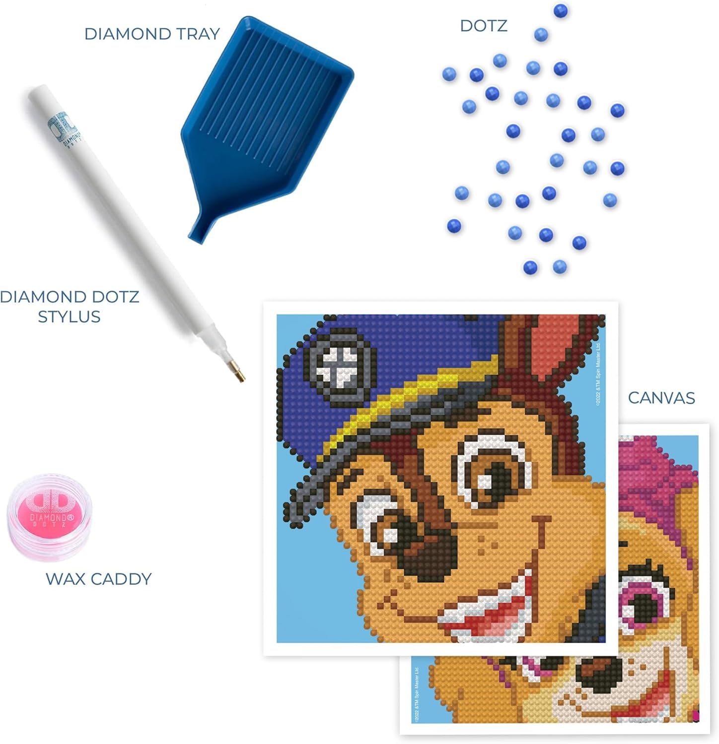 مجموعة لوحات ألماس أصلية خماسية الأبعاد من باو باترول، DTZ10.008، 6 زخارف