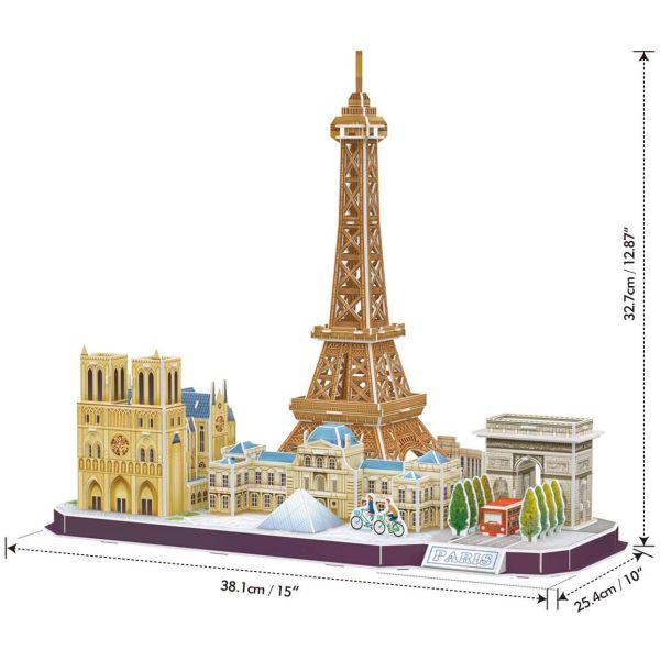 CubicFun City Line Paris Landmarks 3D Puzzle 114 Pieces