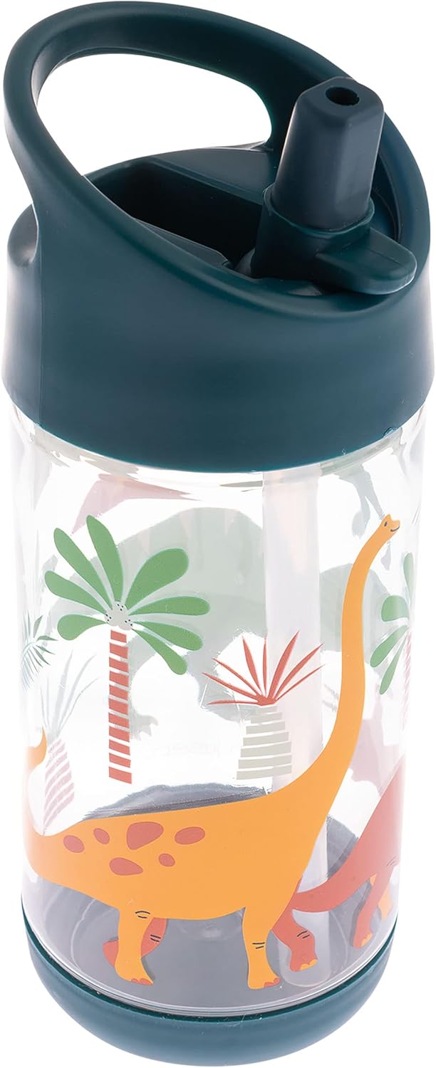 Stephen Joseph, Kids Water Bottle with Flip Cap, 300ml BPA Free Tritan - Dino