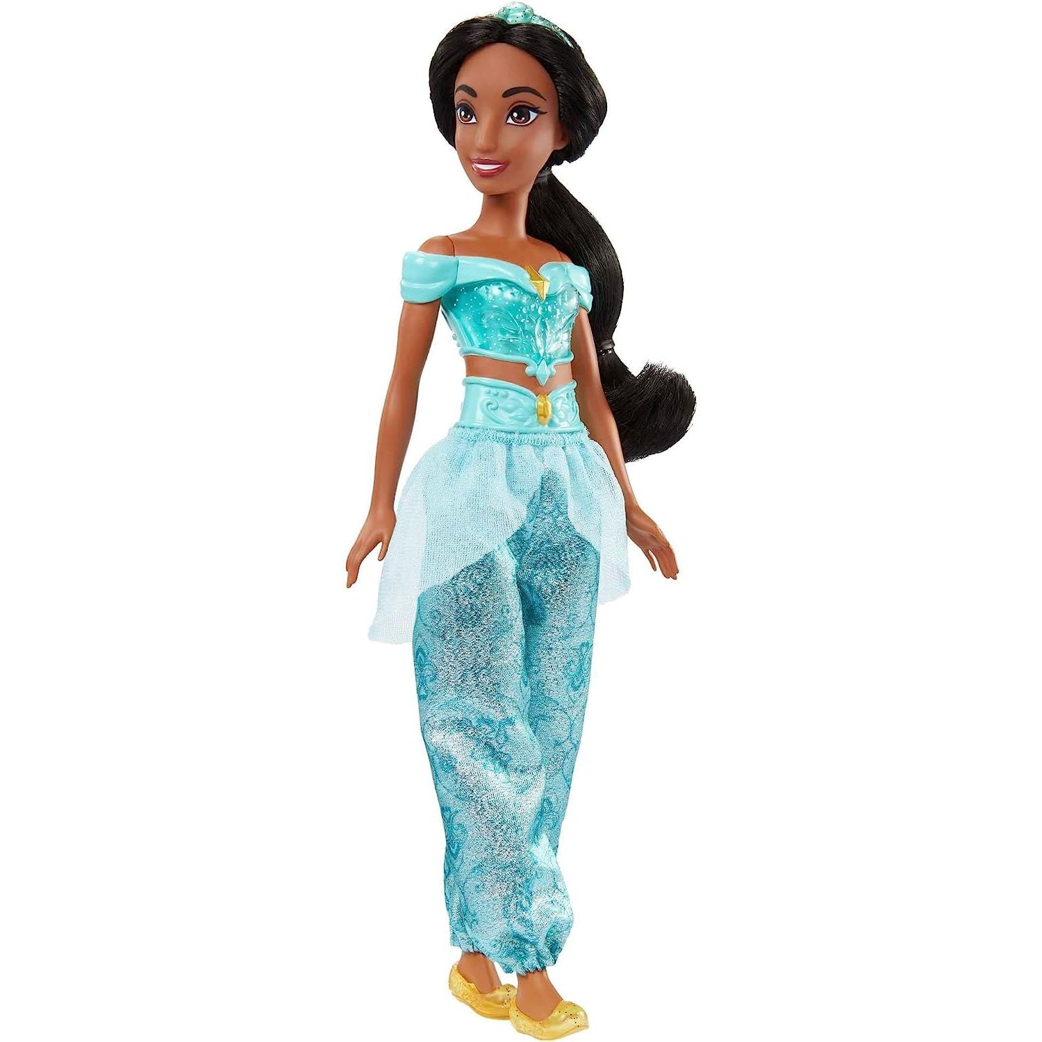 Mattel Disney Princess Jasmine Fashion Doll, Sparkling Look with Black Hair, Brown Eyes & Tiara Accessory