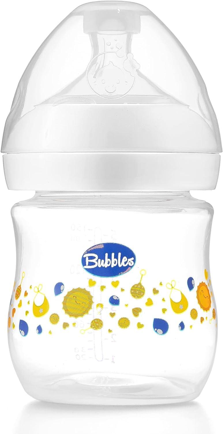 Bubbles natural feeding bottle without hand 150 ml - white