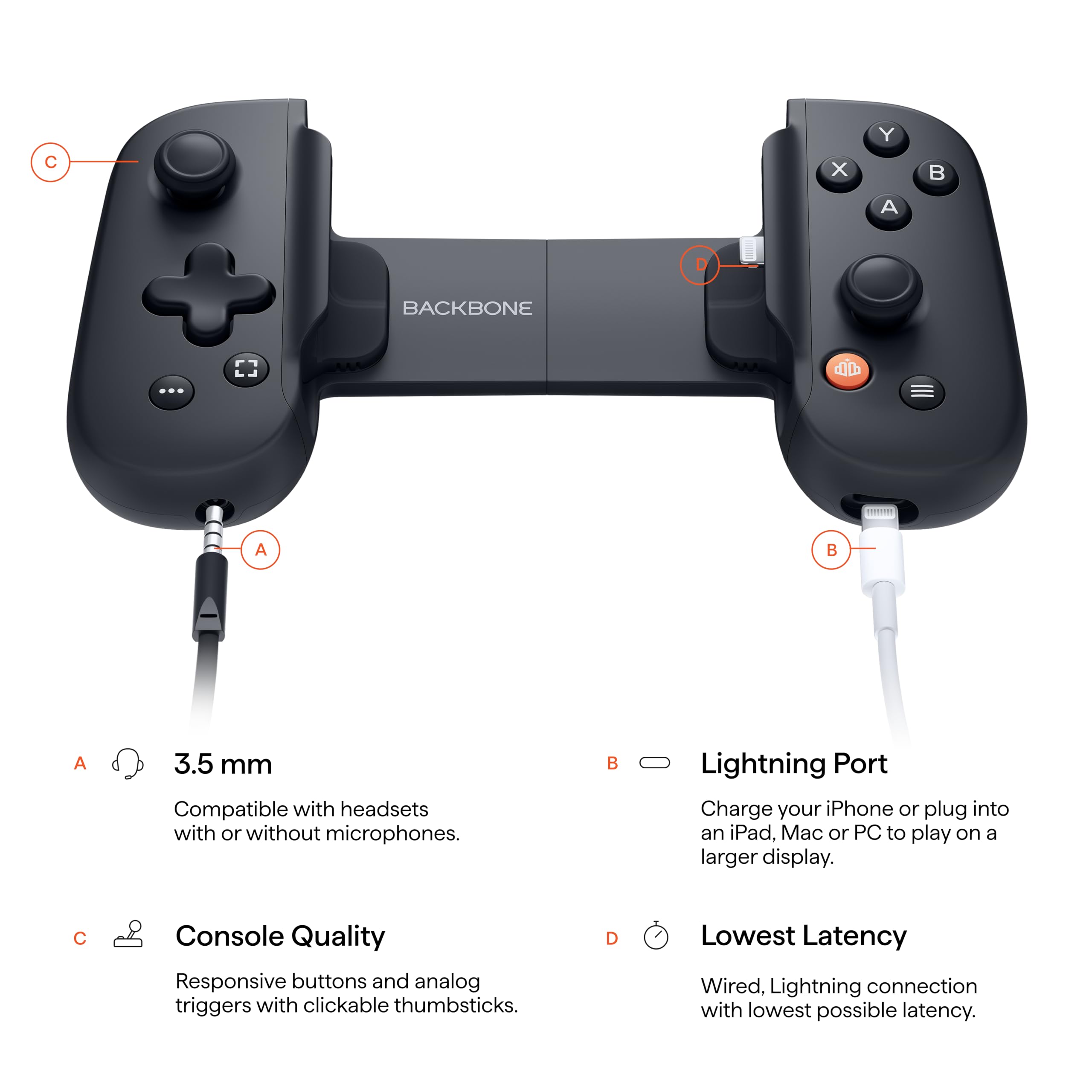 BACKBONE One Mobile Gaming Controller for Android and iPhone 15/16 Series (USB-C) - 2nd Gen