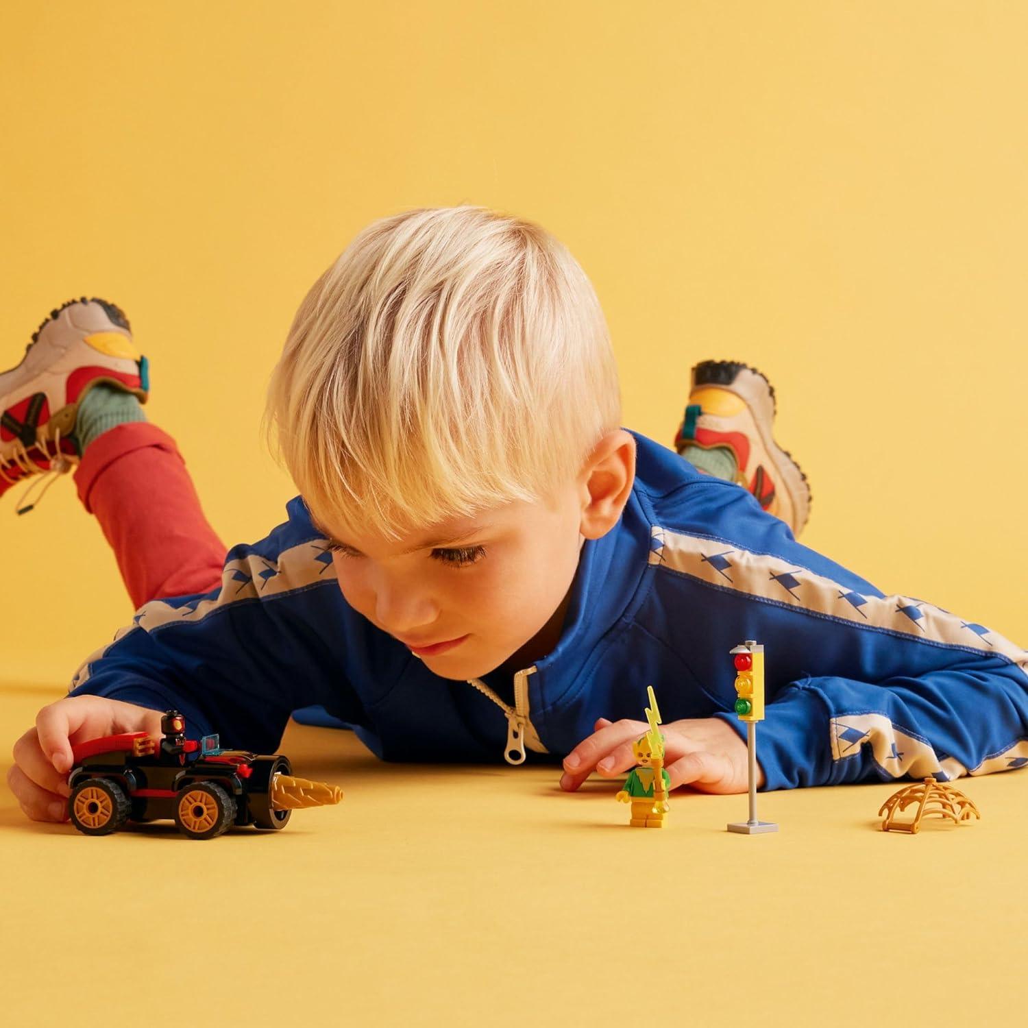 LEGO 10792 Marvel Drill Spinner Vehicle, Miles Morales Spin Car with 2 Minifigures