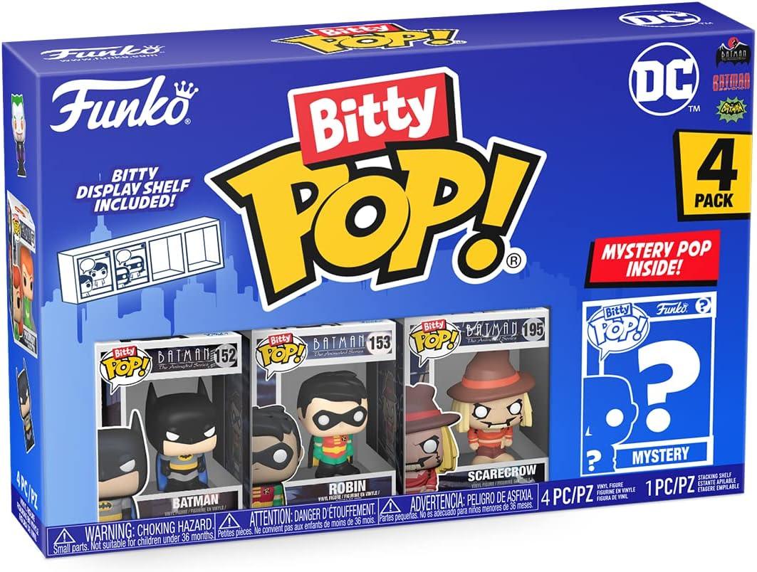 Funko Bitty Pop! DC Mini Collectible Toys - Batman, Robin, Scarecrow & Mystery Chase Figure