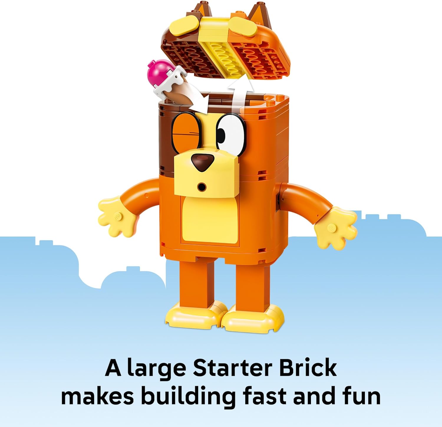 LEGO Bluey Brick-Built Bluey Family - Building Toy for Girls & Boys, Ages 5+ - Figures for Play or Display - Kids Bedroom or Desk Decor - Gift for Birthdays - 11217