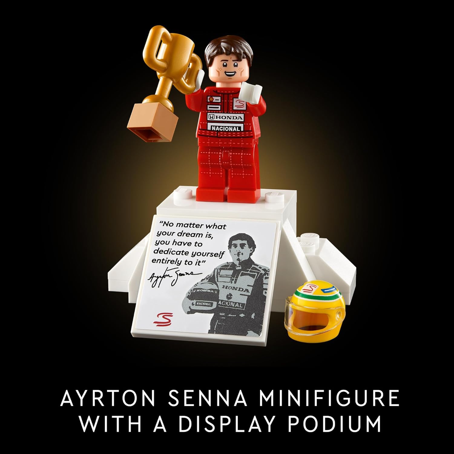 LEGO 10330 Icons McLaren MP4/4 & Ayrton Senna Minifigure، فكرة هدية للعطلات أو عيد الميلاد لديكور المنزل والمكتب، مجموعة بناء F1 للبالغين ومحبي سيارات السباق الرائعة.