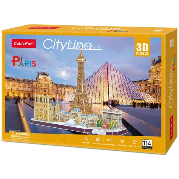 أحجية ثلاثية الأبعاد من كيوبيك فان سيتي لاين معالم باريس 114 قطعة