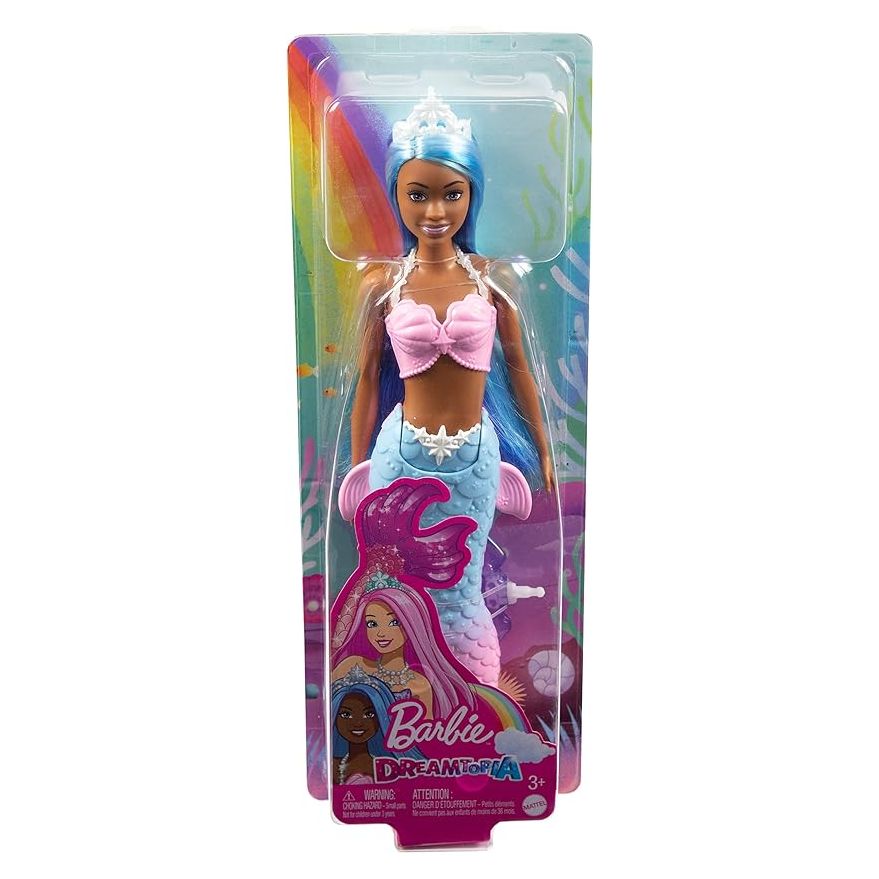 Barbie Dreamtopia Mermaid Doll with Blue Hair, Pink & Blue Ombre Tail & Tiara Accessory