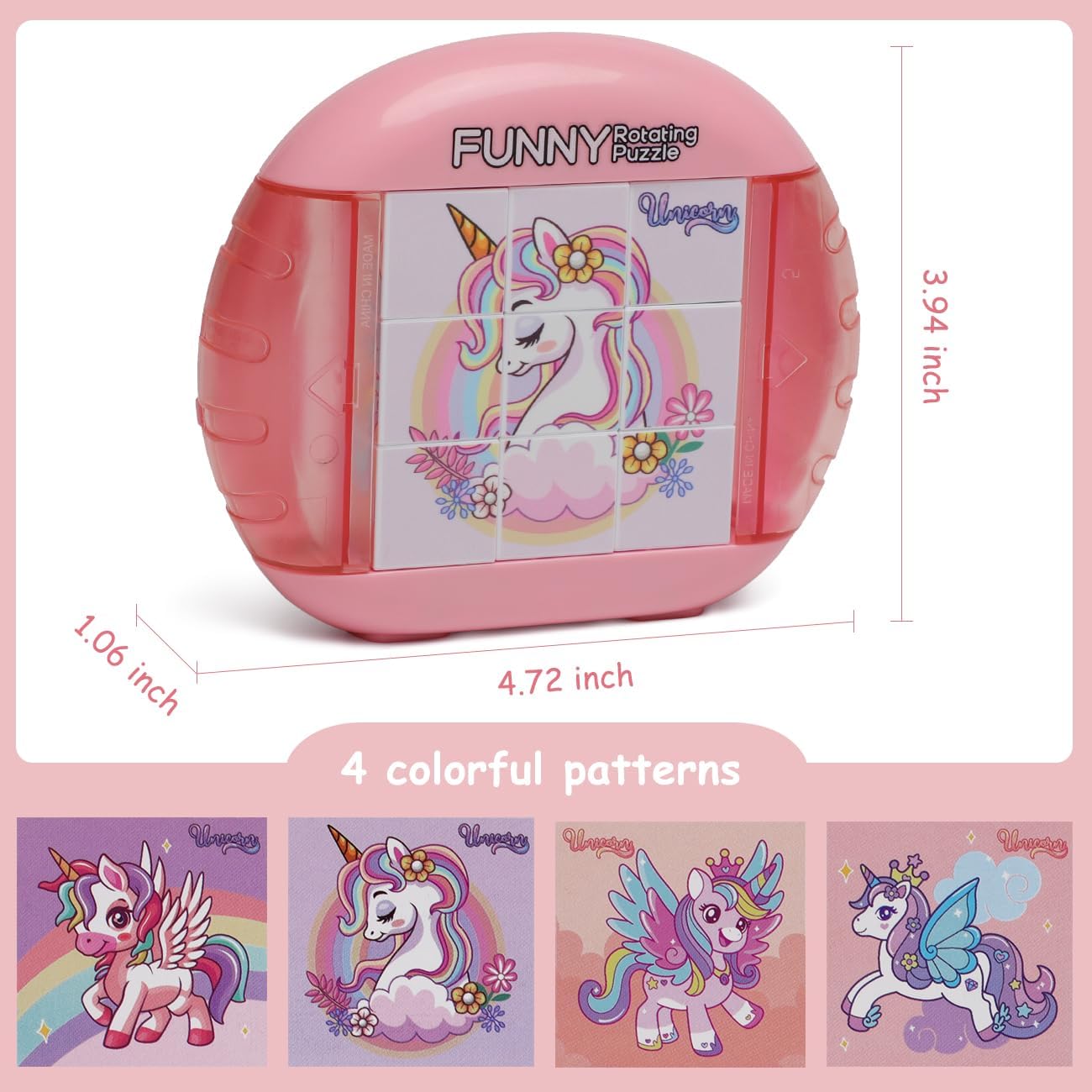 Fullware 3×3 Rotating Puzzle for Kids - Unicorn