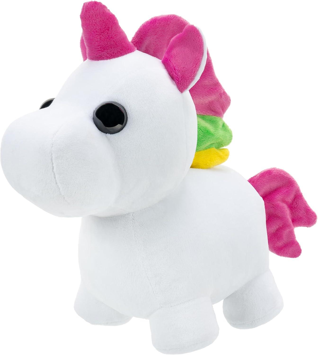 Adopt Me! Luminous Neon Unicorn Soft Toy - Soft and Cuddly - Three Lighting Modes - Directly Inspired by Game No. 1, Toys for Children - 6 Years and Up