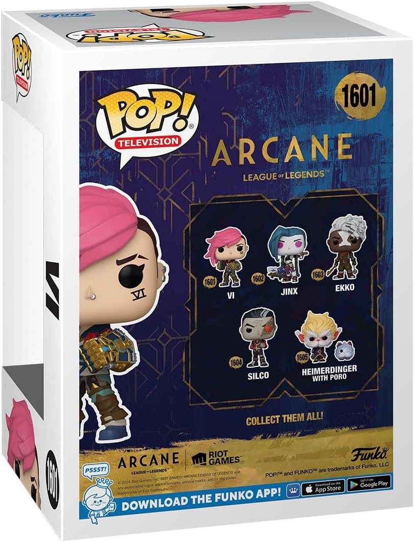 Funko Pop! box for 'Arcane' featuring characters from League of Legends