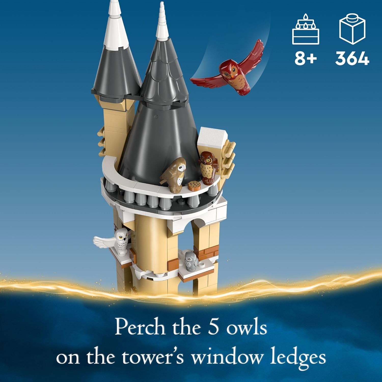 ليجو 76430 لعبة قلعة هاري بوتر هوجورتس البومة، لعبة عالم السحرة الخيالية للبنات والأولاد، مجموعة لعب قلعة هاري بوتر مع 3 شخصيات.