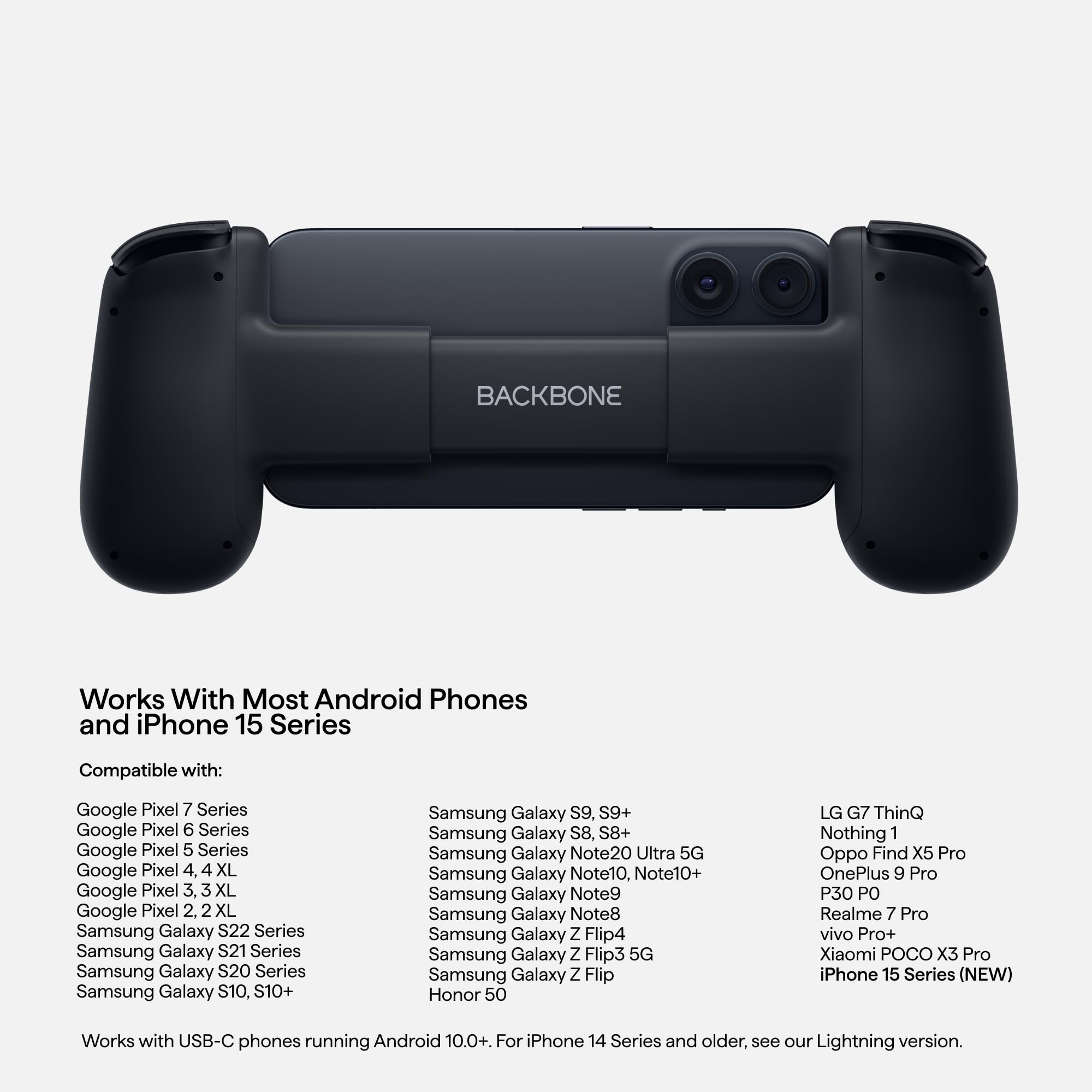 BACKBONE One Mobile Gaming Controller for Android and iPhone 15/16 Series (USB-C) - 2nd Gen