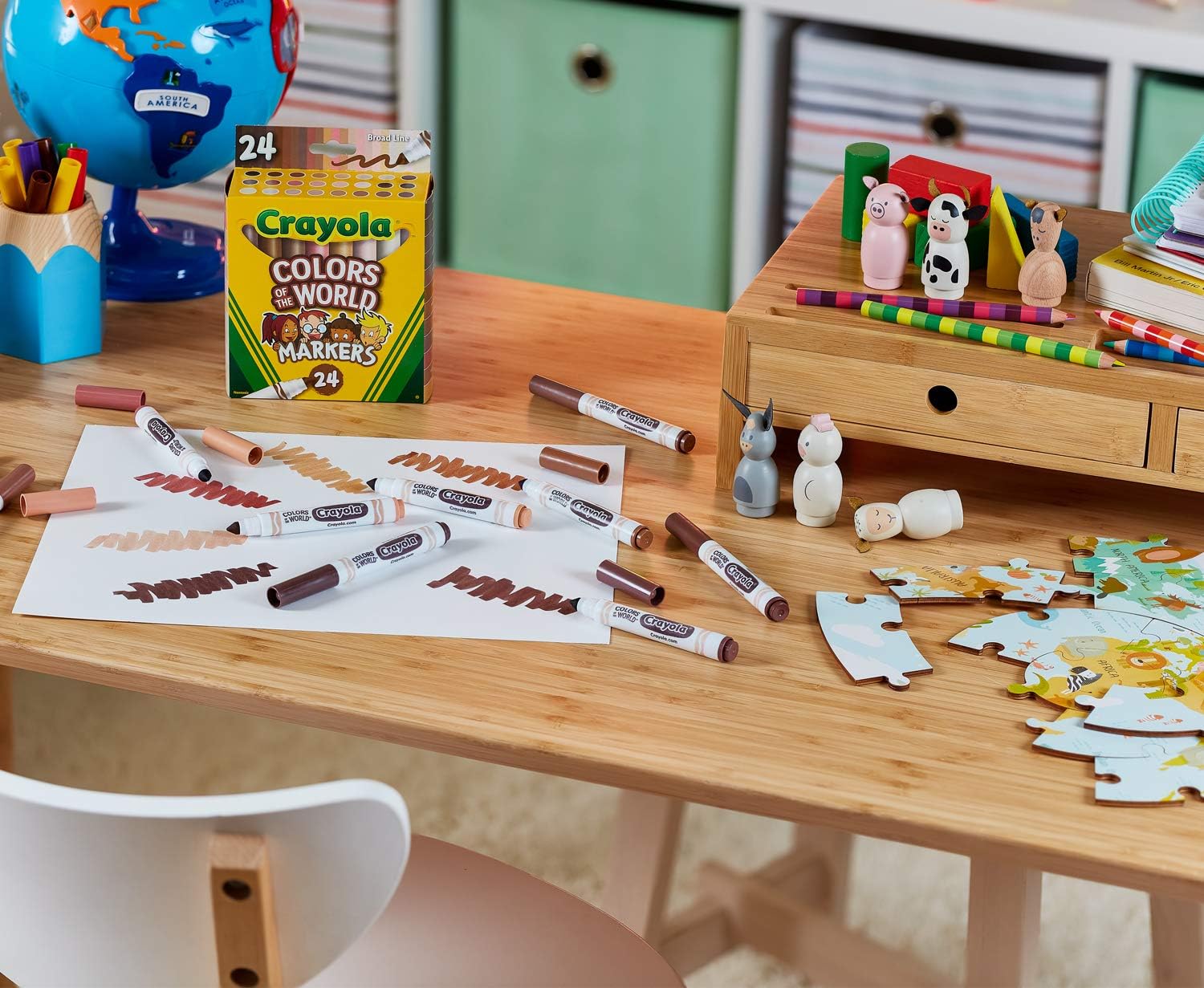 CRAYOLA 58-7804 One Size Washable Maxi Tip Markers, Pack of 24