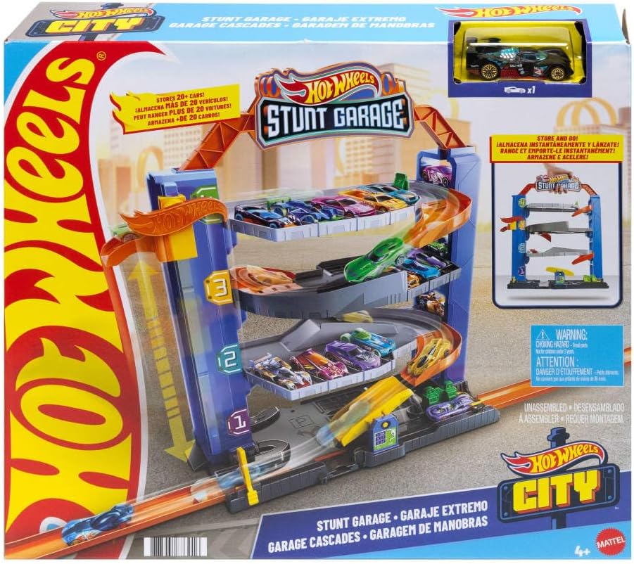 Hot Wheels City Stunt Garage Play Set Gift Idea for Ages 3 to 8 years