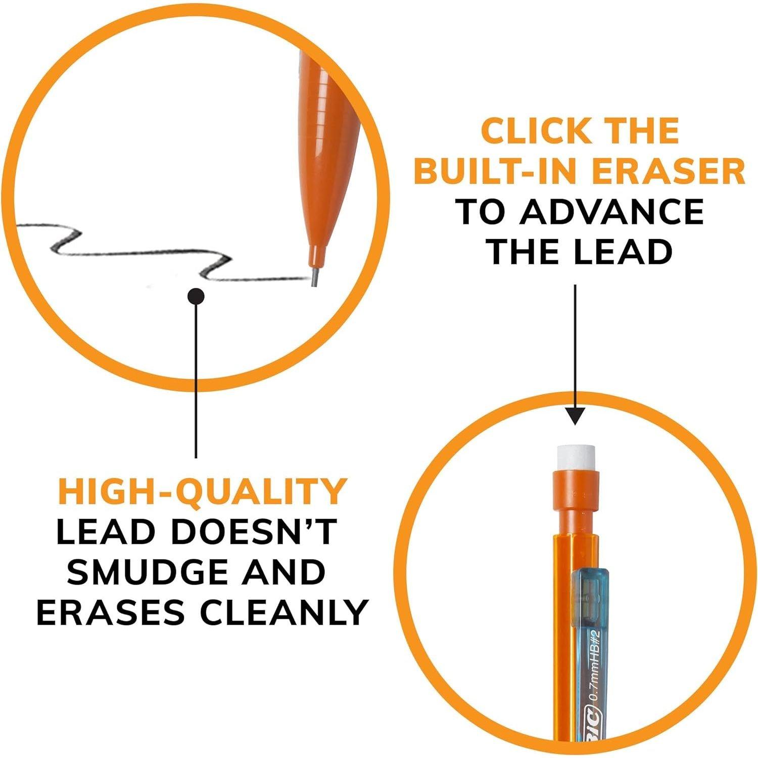 BIC Xtra Smooth Mechanical Pencil, 0.7 mm Medium Point, Refillable and Retractable, 40-Count Pack