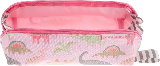 Stephen Joseph All Over Printed Pencil Pouch - Pink Dino