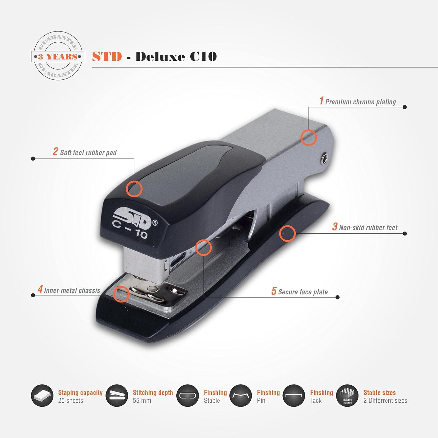 STD Deluxe 24/6 Stapler C-10