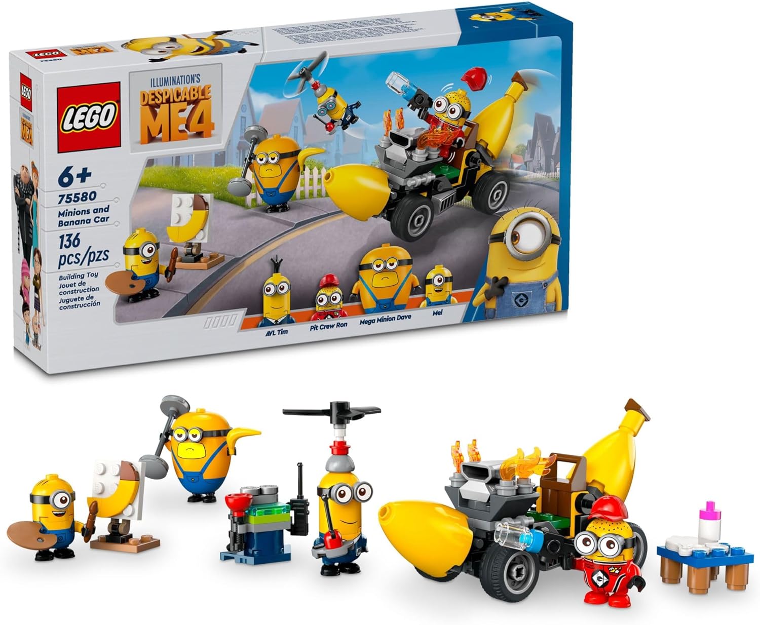 LEGO 75580 Despicable Me 4 Minions and Banana Car Toy Gift for Kids