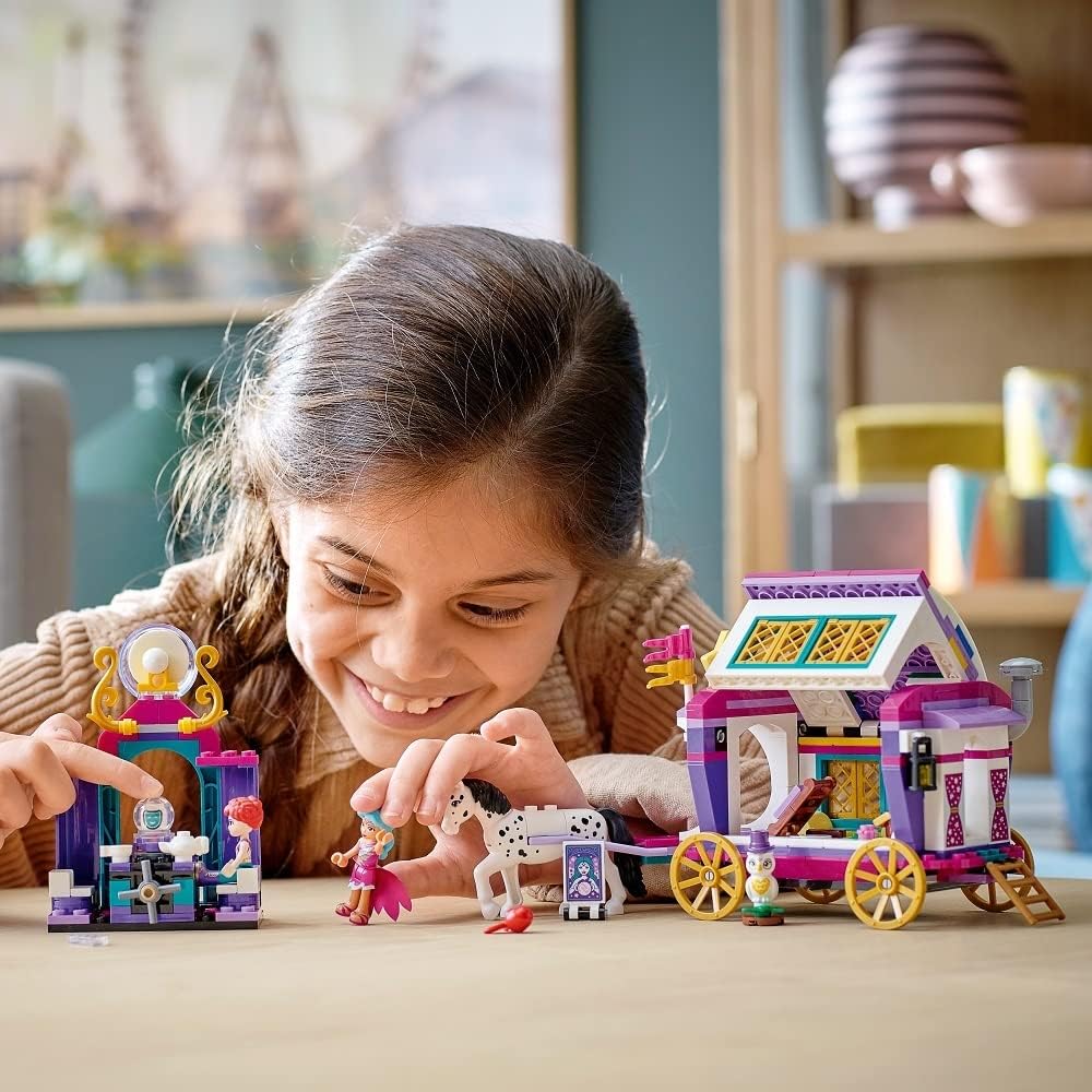 LEGO 41688 Friends Magical Caravan Building Kit; Carnival Toy for Kids Is Packed with Creative Kit