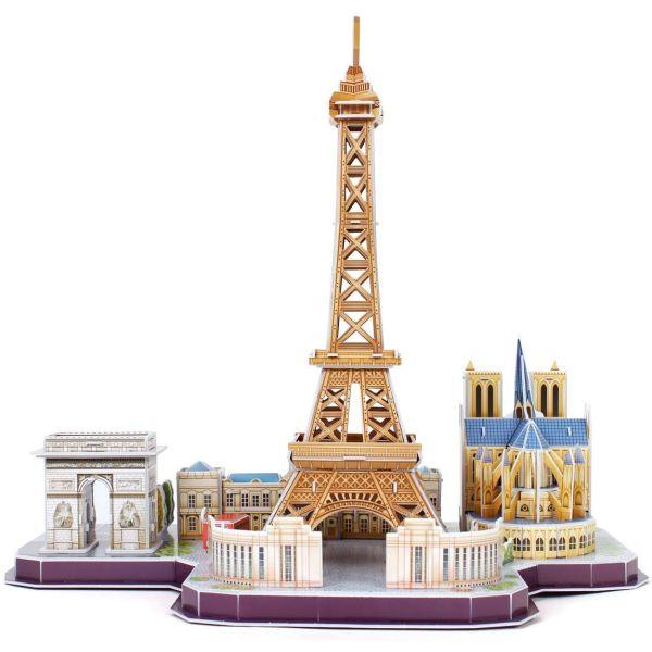 CubicFun City Line Paris Landmarks 3D Puzzle 114 Pieces