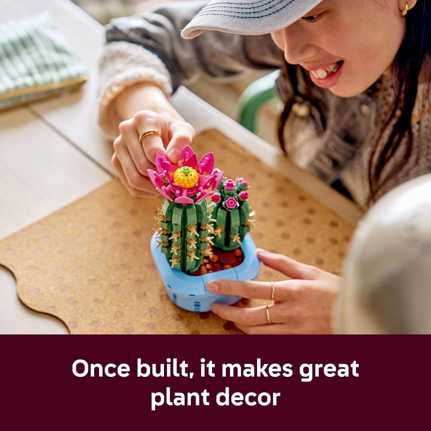 LEGO Botanicals Flowering Cactus Building Toy - Crafting Kit for Girls & Boys, Ages 9+ - Gift for Birthdays - Cactus Room Decor for Display for Bedroom or Book Shelf - 11509