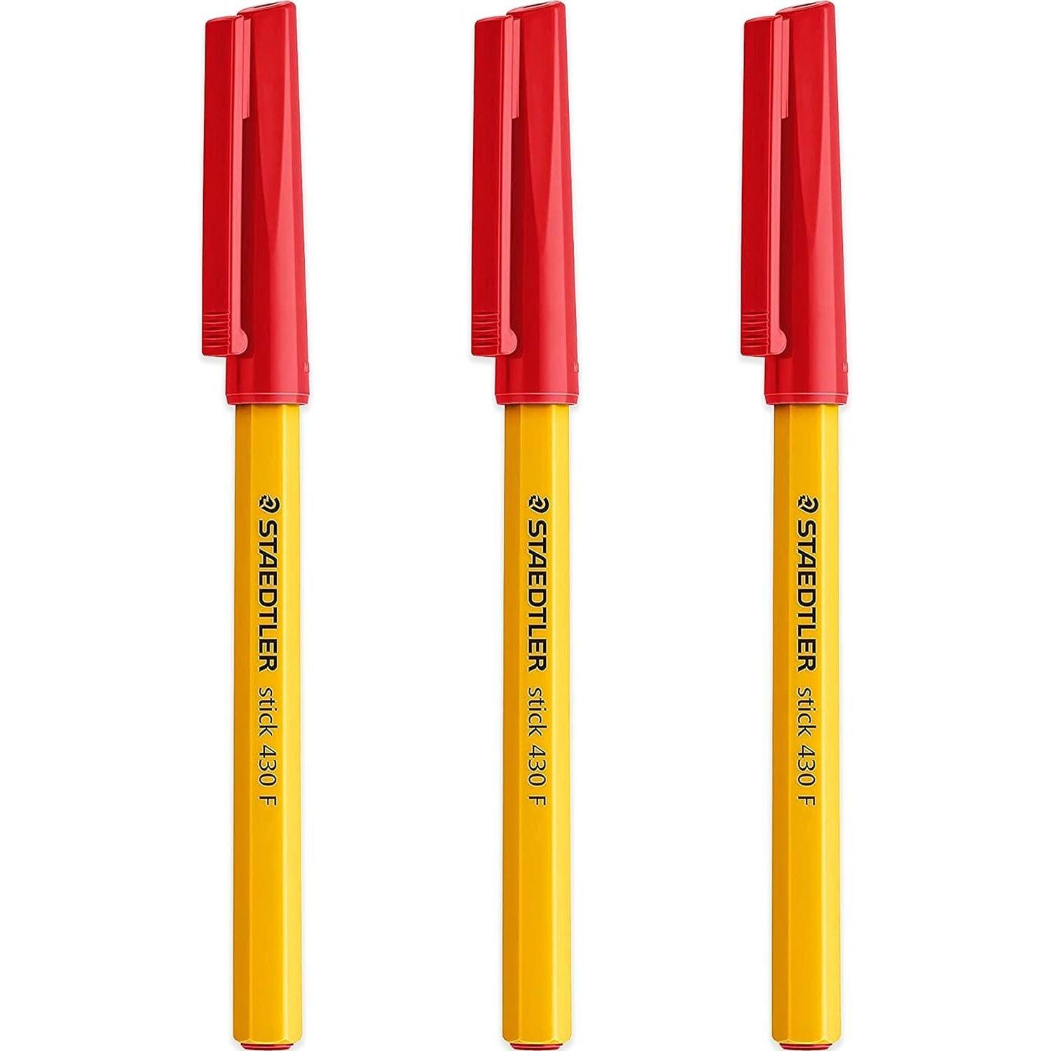 STAEDTLER Medium Stick 430 F-2 Ballpoint Pen Fine, Red