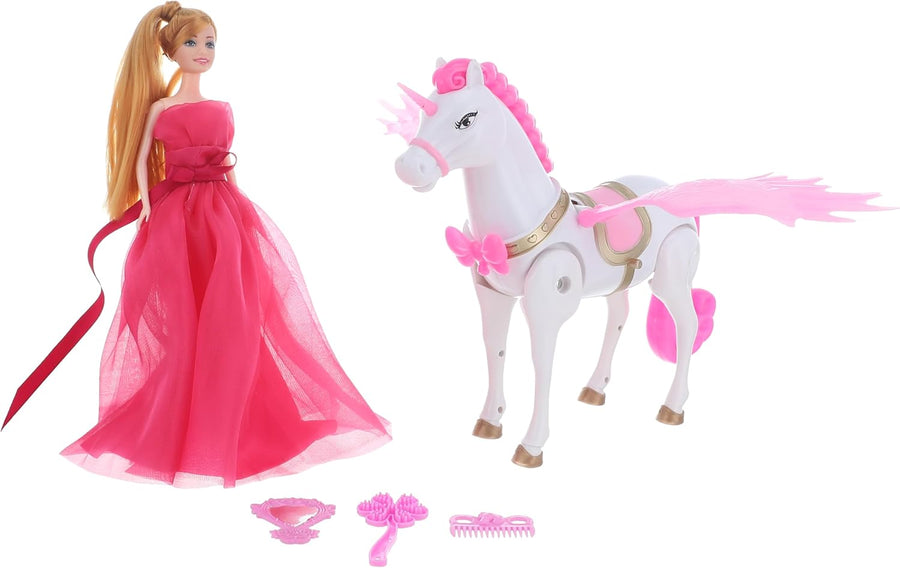Fairytale World doll with a unicorn - light and sound functions