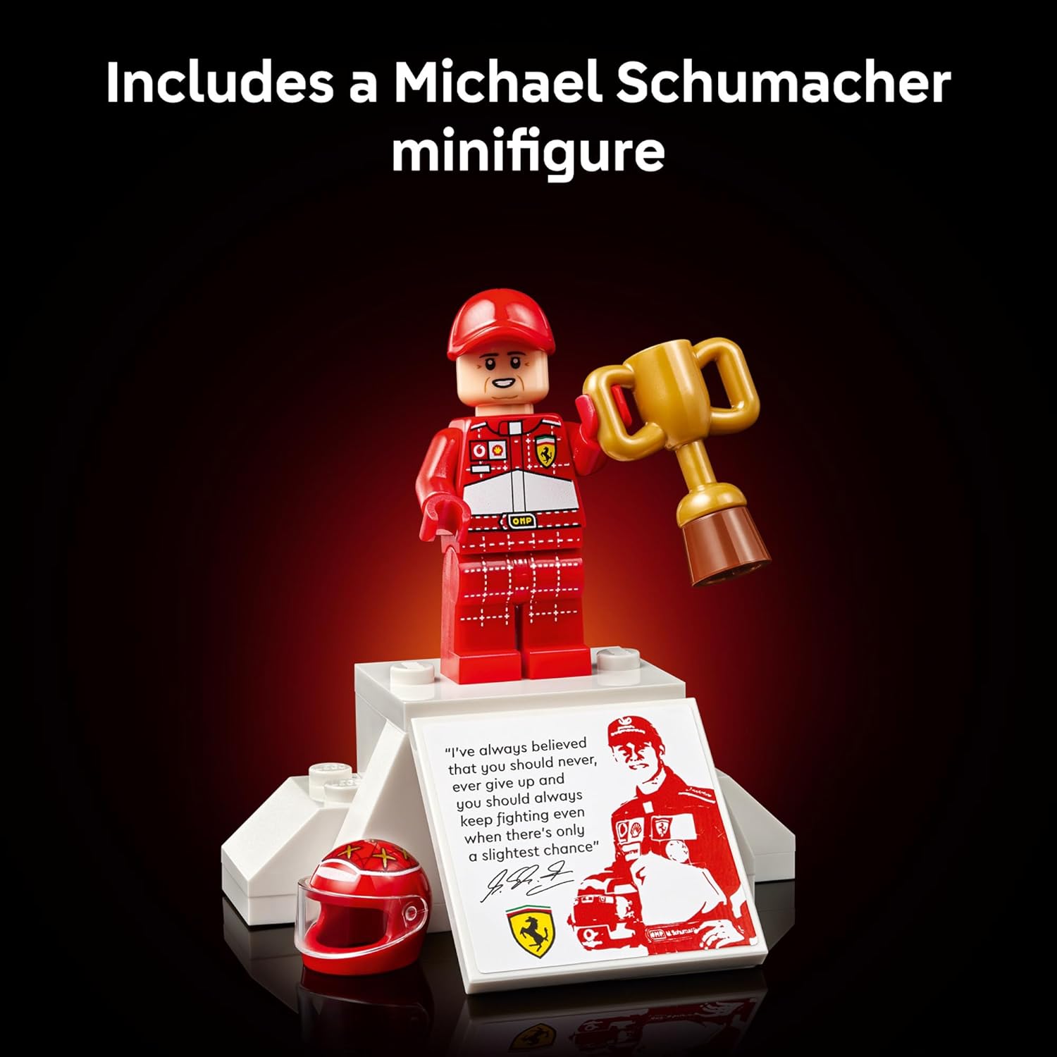 LEGO Icons Ferrari F2004 & Michael Schumacher Building Set for Adults, Ages 18+ - Ferrari F1 Bedroom, Home Office, Desk Decor - Gift Ideas for Men, Women & Fans - 11375