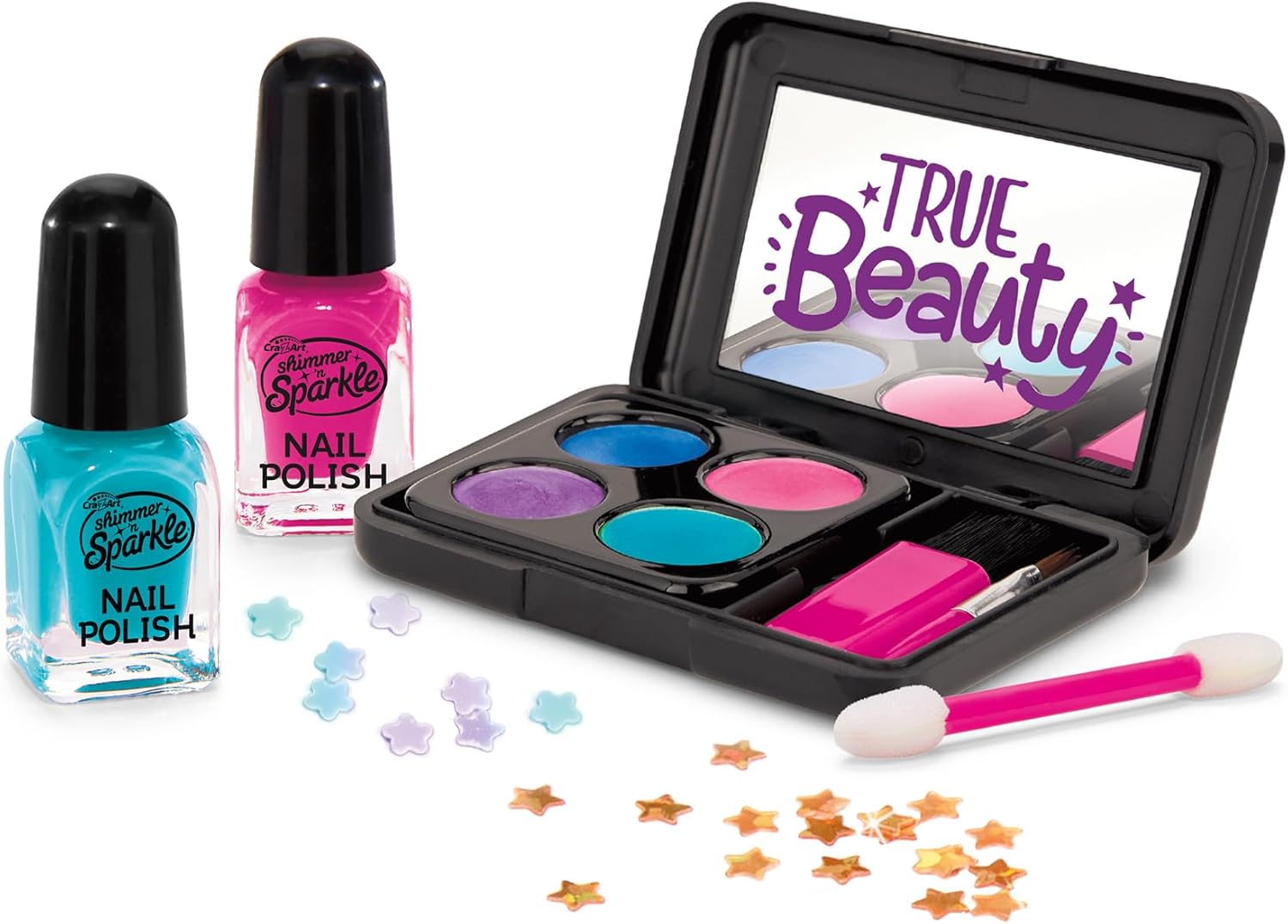Shimmer 'N Sparkle Glam to Go Beauty Caddy, Makeup Set with Nail Polish and Glitter, Ages 6 and Up