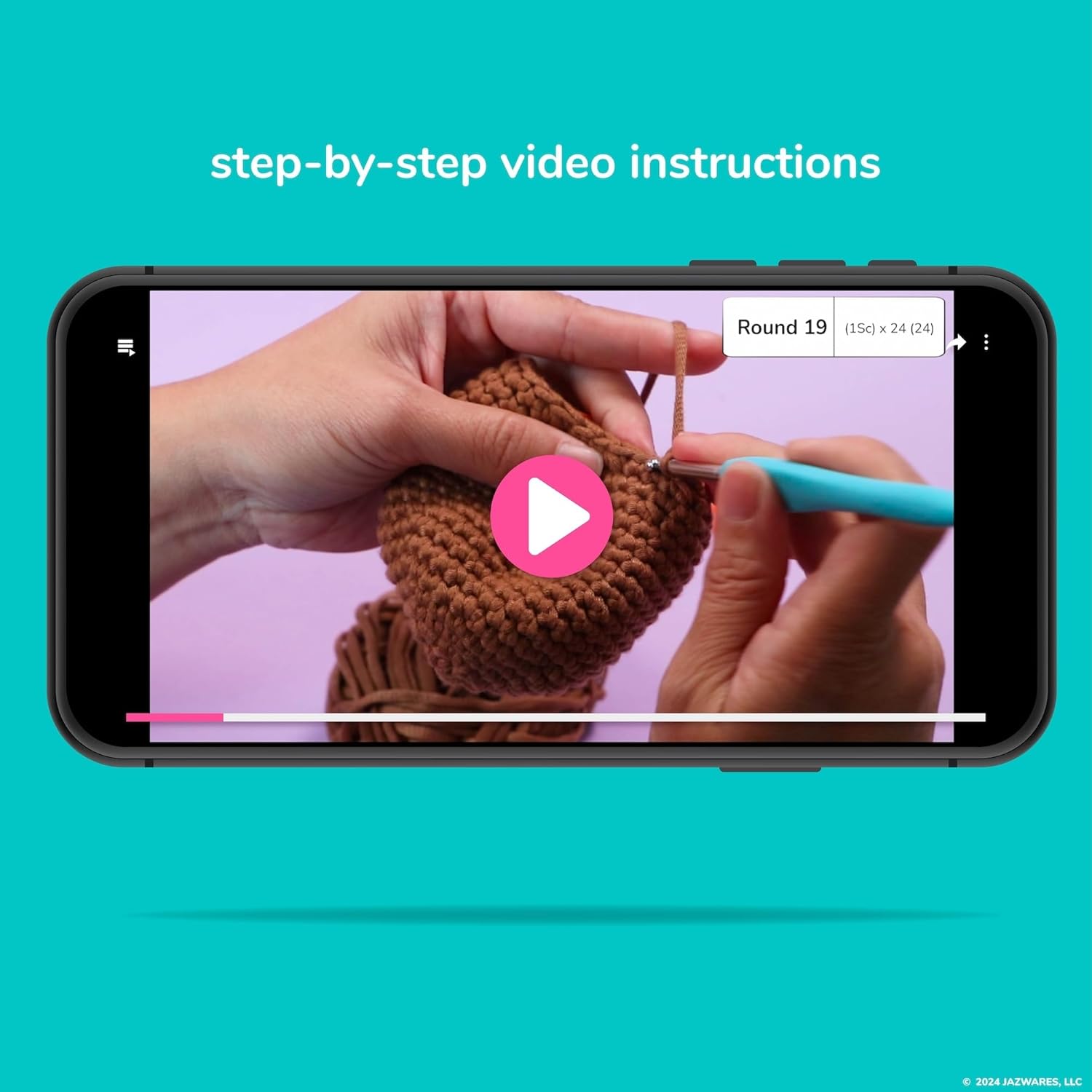 Squishmallows Original Omar The Bear Crochet Kit, Includes Yarn, Crochet Hook, Starter Hooks, Step-by-Step Tutorials, Exclusive Crochet Kit for Beginners, DIY Craft, Crochet Kits, Great Teen Gifts