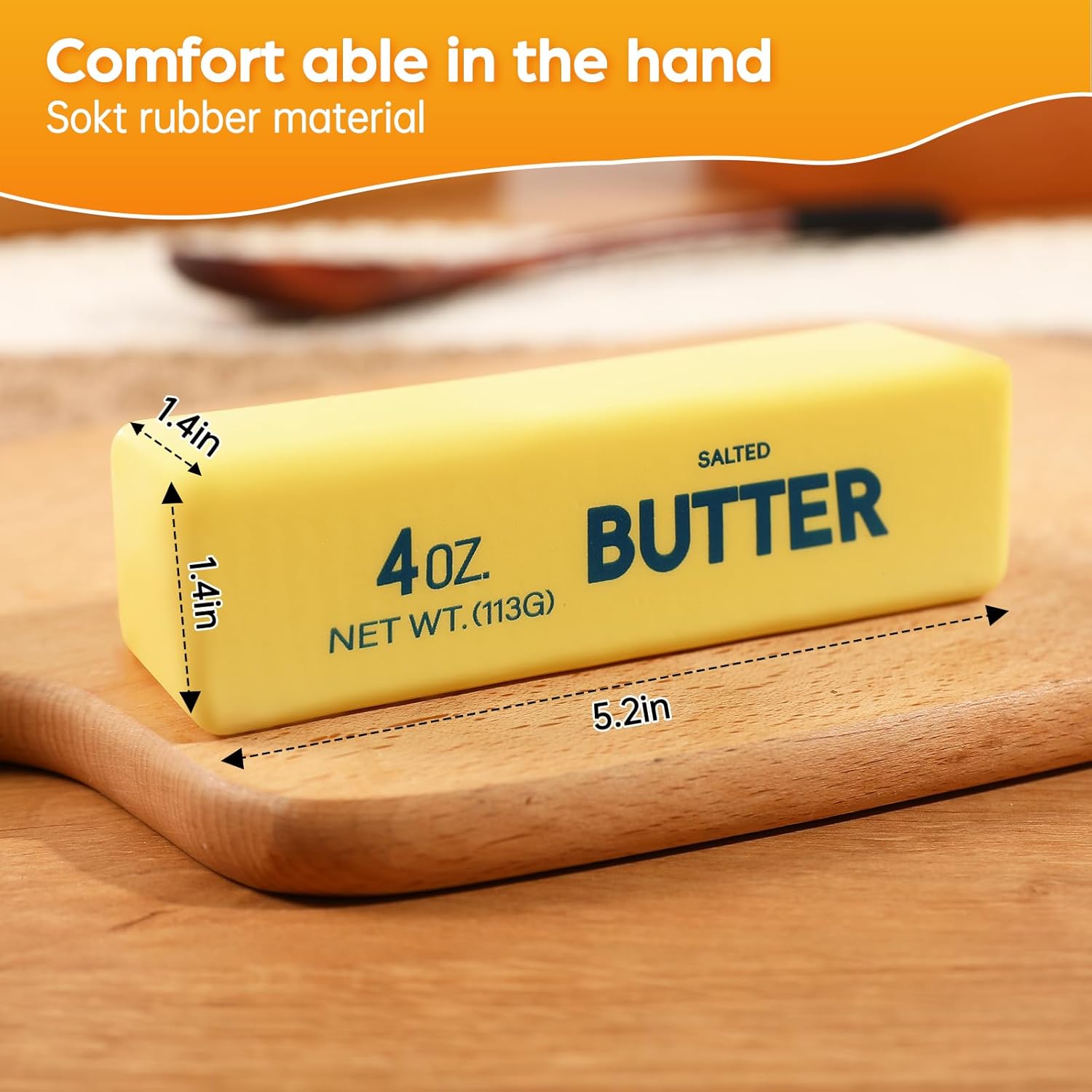 Butter Squishy Slow Rising Stress Relief Toy - New Realistic Butter Stick Squeeze, Soft PU Foam Fidget for Anxiety & Sensory Relief