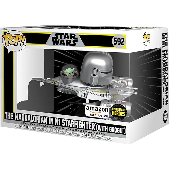 Funko Pop! Ride Super Deluxe: Star Wars Hyperspace Heroes - The Mandalorian in N1 Starfighter (with Grogu)