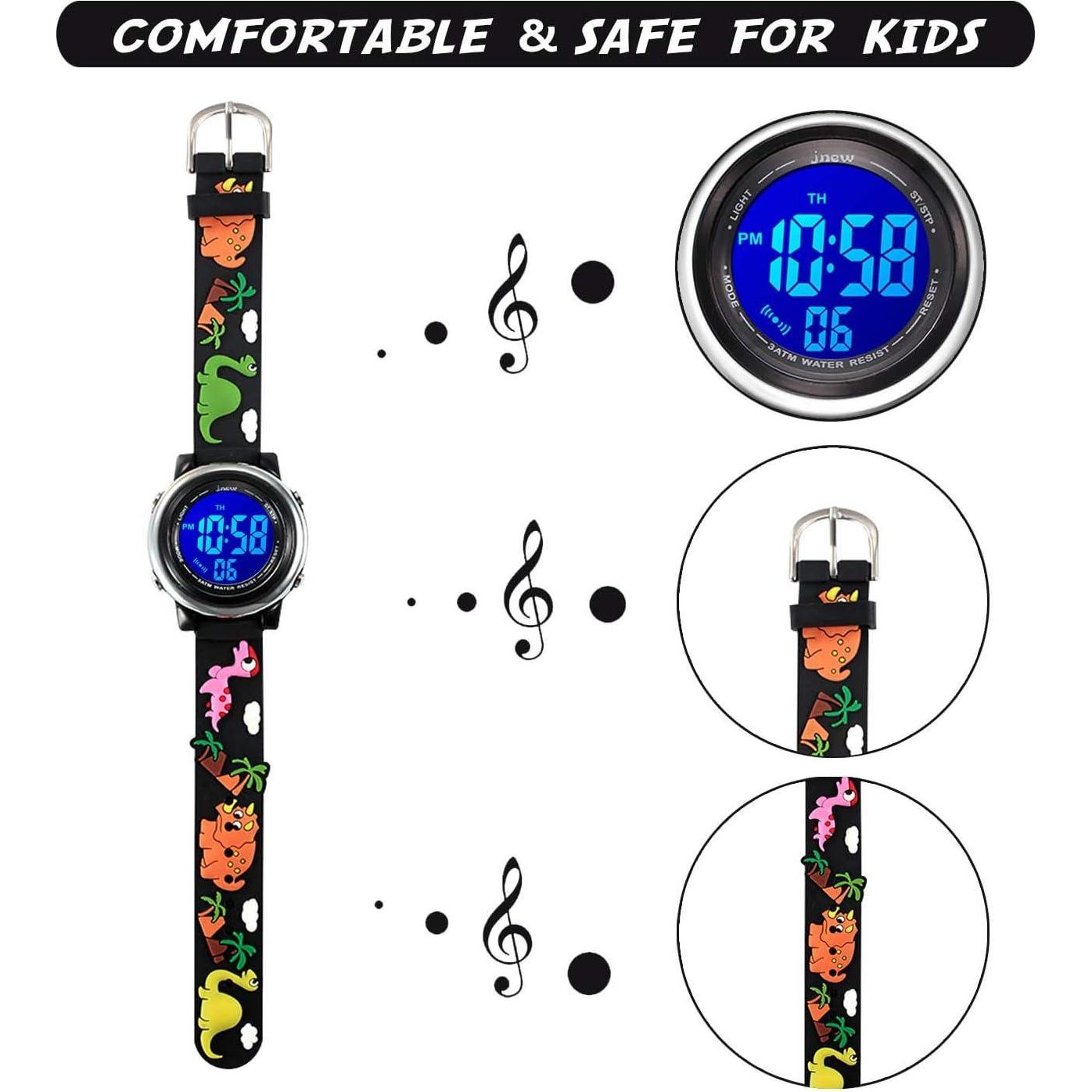 Cofuo Kids Digital Sport Waterproof Watch for Girls Boys, Kid Sports Outdoor LED Electrical Watches with Luminous Alarm Stopwatch Child Wristwatch