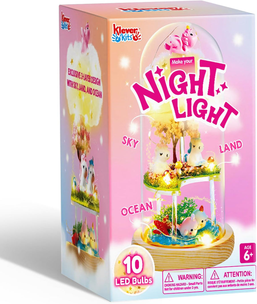 Klever Kits Unicorns Terrarium Kit for Kids Make Your Own Unicorn Night Light Art and Crafts for Kids