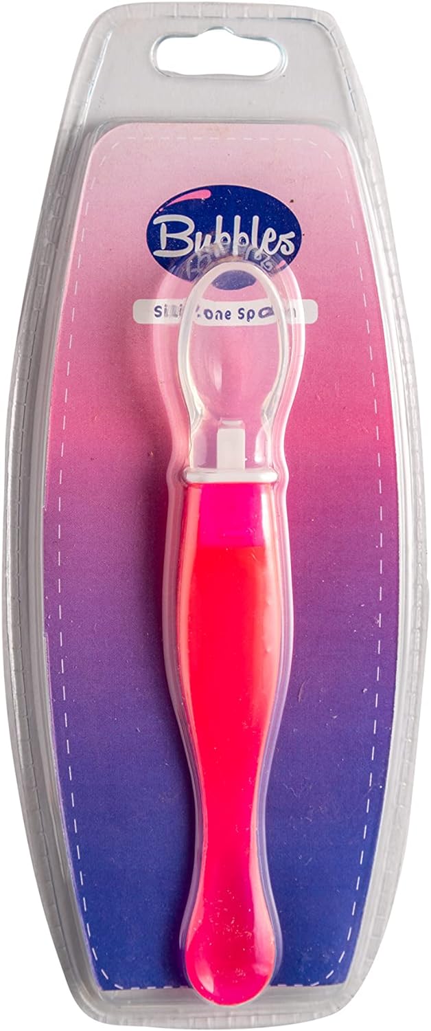 Bubbles Silicone Spoon for baby - pink