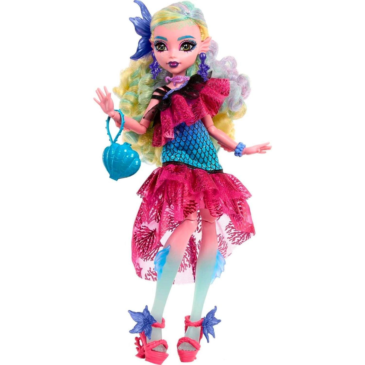 Monster High Lagoona Blue Doll in Monster Ball Party Dress with Themed Accessories Like Balloons