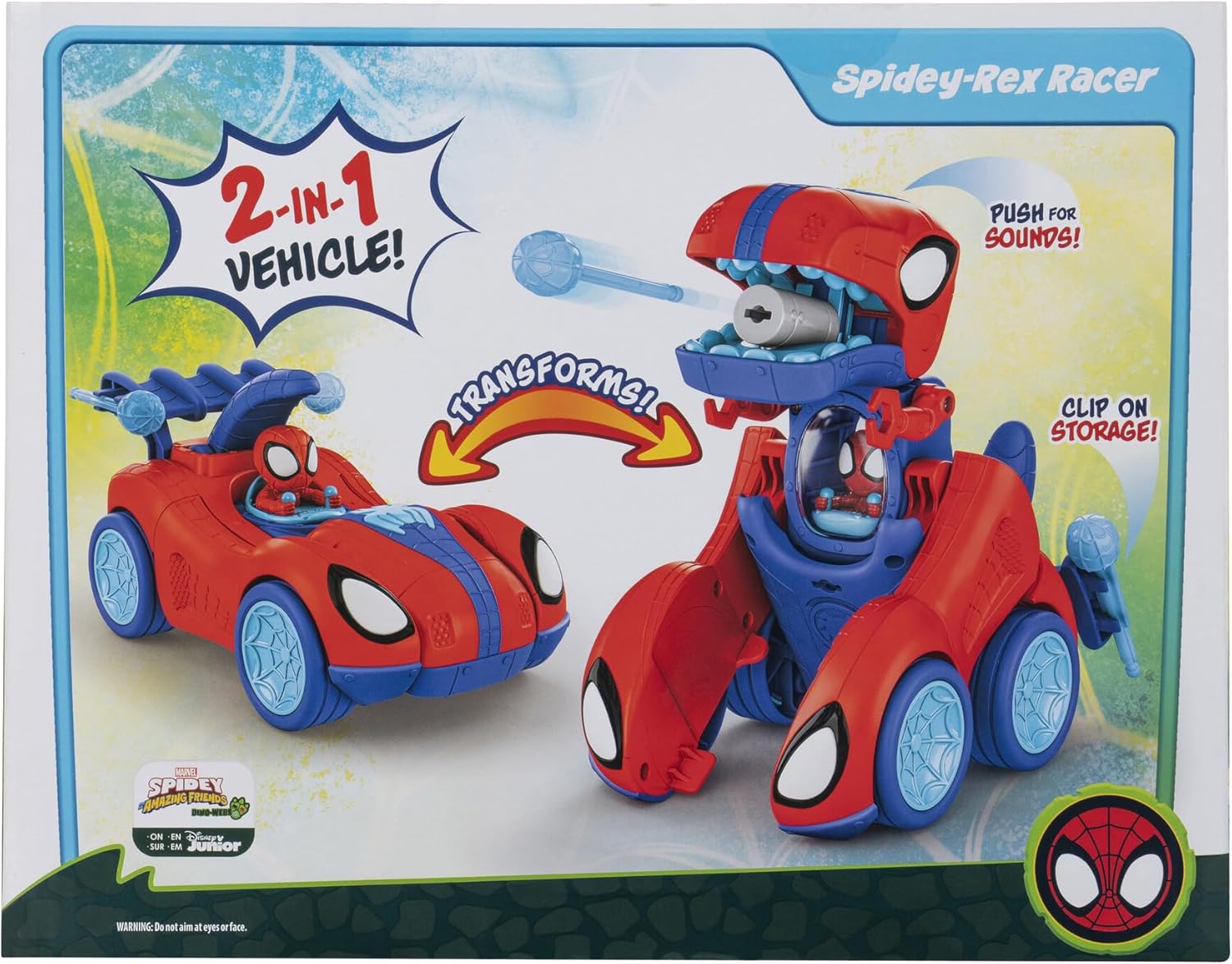 Jazwares - Spidey & His Amazing Friends - 2 in 1 Vehicle - Spidey-Rex Racer