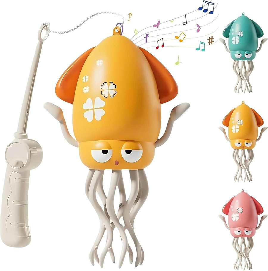 Electric Dancing Octopus Toy with Music & LED Lights, USB Rechargeable Squid Robot with Obstacle Avoidance