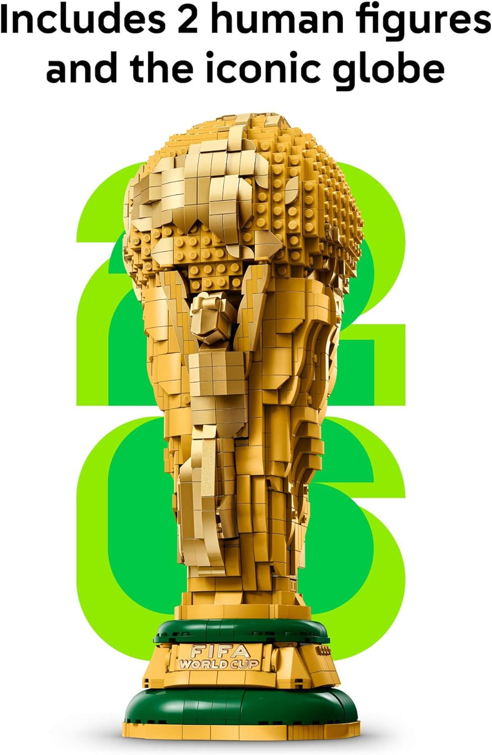 LEGO Editions FIFA World Cup Official Trophy Building Set - Kit for Display in Bedroom, Home Office, Book Shelf - Soccer Fans Collectible - with World Cup 2026 Minifigure 43020
