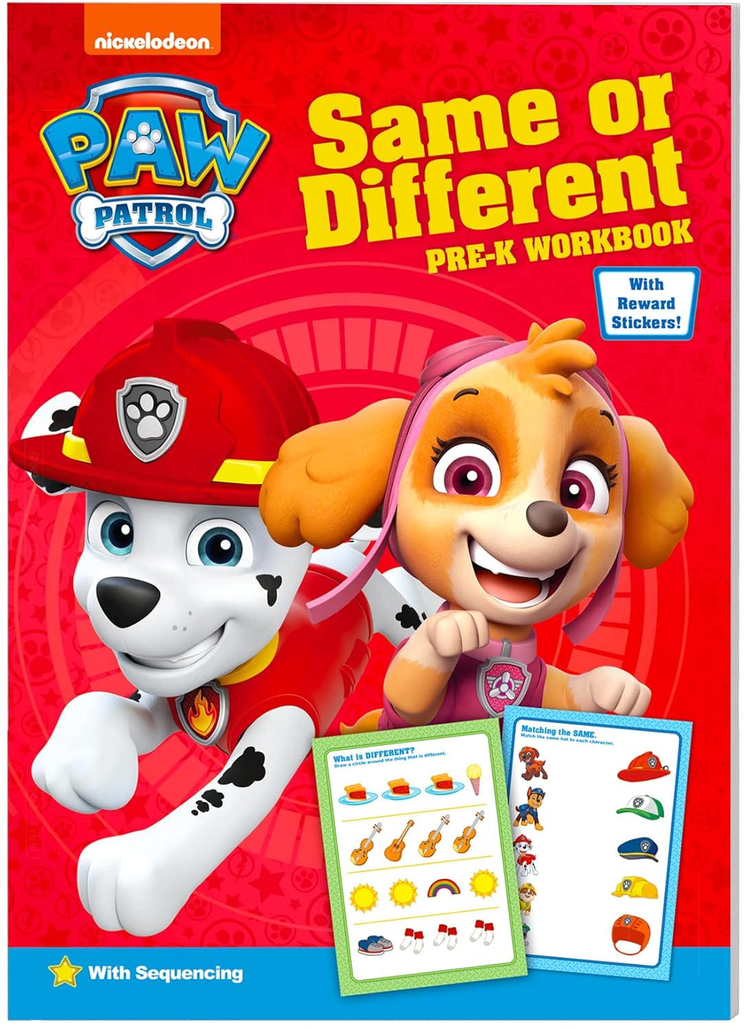 Nickelodeon Paw Patrol Same Or Different Pre-K Workbook