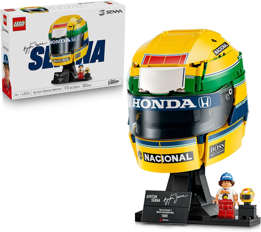 LEGO Editions Ayrton Senna Helmet Building Set for Teens, Ages 14+, Collectible F1 Display for Decor 931 pieces 43024