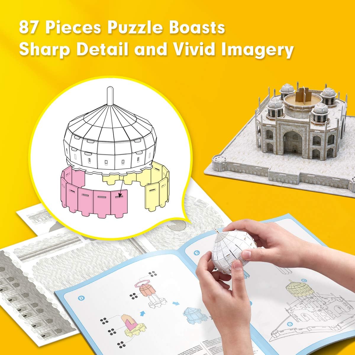 Cubic Fun Taj Mahal Shaped 3D Puzzle - 87 Pieces