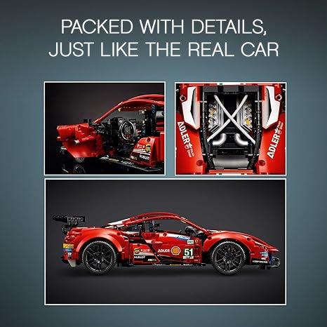 LEGO Technic Ferrari 488 GTE “AF Corse #51” 42125 - Champion GT Series Sports Race Car, Exclusive Collectible Model Kit, Collectors Set for Adults to Build