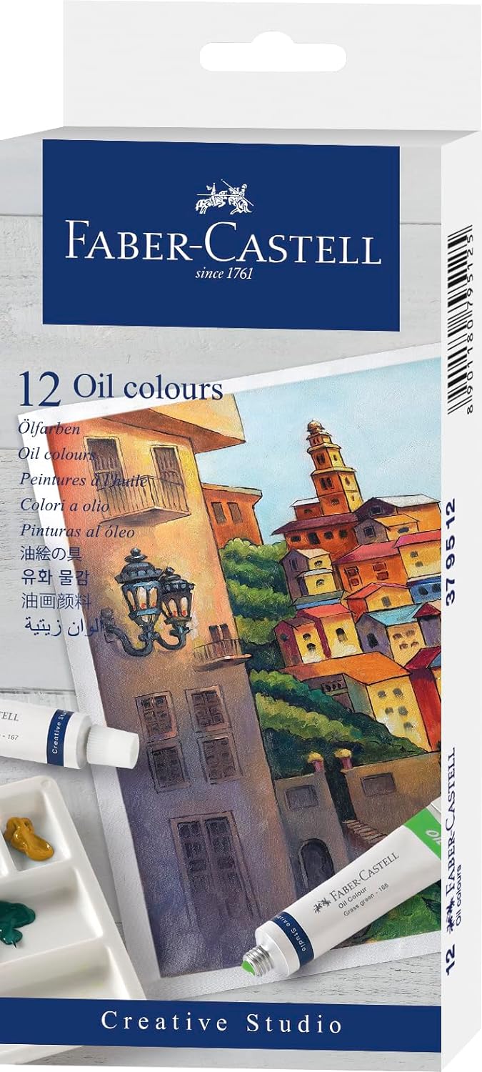 Faber-Castell 12 Oil Paints, Multi, 9ml