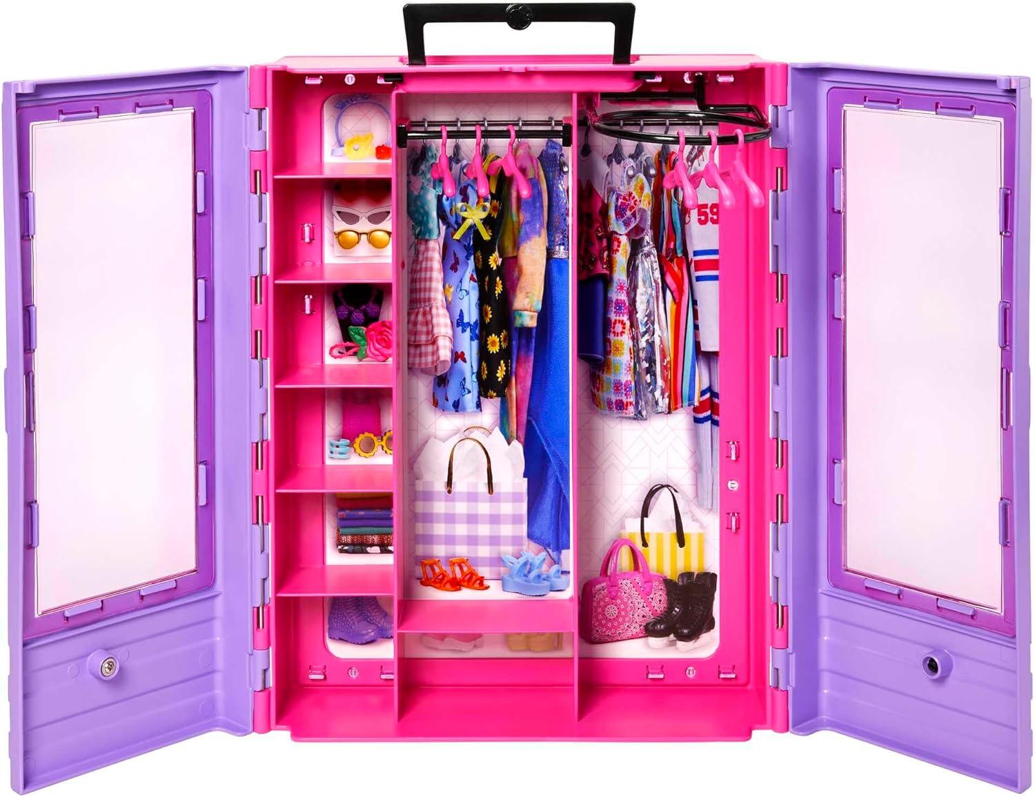 Barbie Doll & Playset, Fashionistas Ultimate Closet with Clothes (3 Outfits) & Fashion Accessories Including 6 Hangers